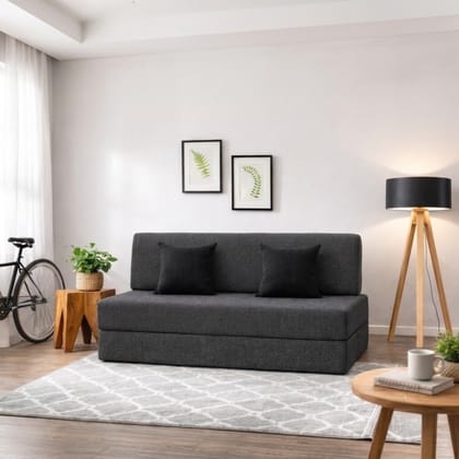 SLEEP SPA Foldable 1 Seater Single Foam Fold Out Sofa Cum Bed (Finish Color - Dark Grey Delivery Condition - DIY(Do-It-Yourself)) SLEEP SPA Foldable 1 Seater Single Foam Fold Out Sofa Cum Bed (Finish Color - Dark Grey Delivery Condition - DIY(Do-It-Yourself))