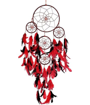 DHRUVTAR - Multicolor Feather Dream Catcher - Pack of 1 ( 55 X 15 cms )