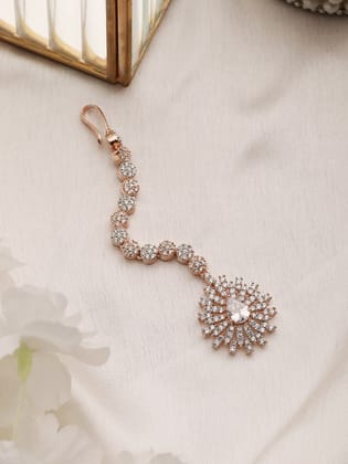 Dropshaped Diamond Maang Tikka Handcrafted and stylish for Women & Girls