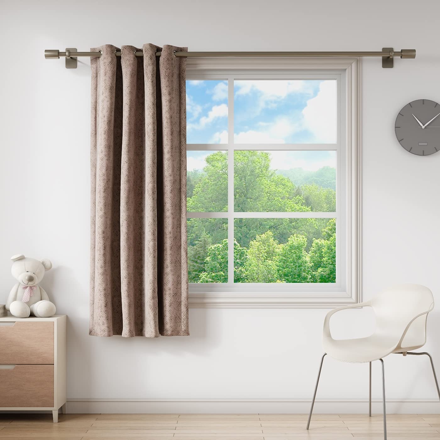 DDECOR - 100% PolyesterPlain And Texture PatternWindow 5 Ft|135 CM X 160 CM| - Pink