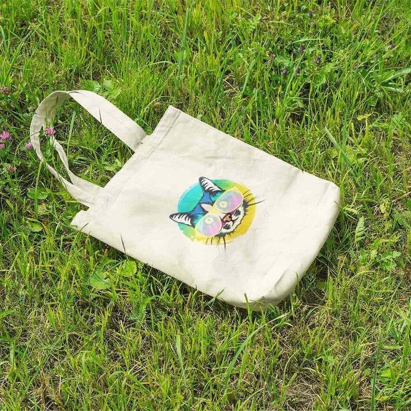 Cat With Glasses Tote Bag