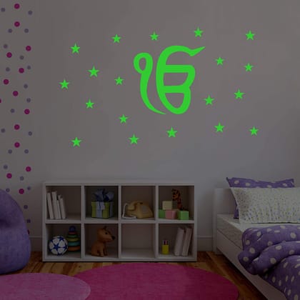 DreamKraft 35 Pieces Glow in The Dark Religious Decor Radium Sticker (Green, 72 cm X 43 cm)
