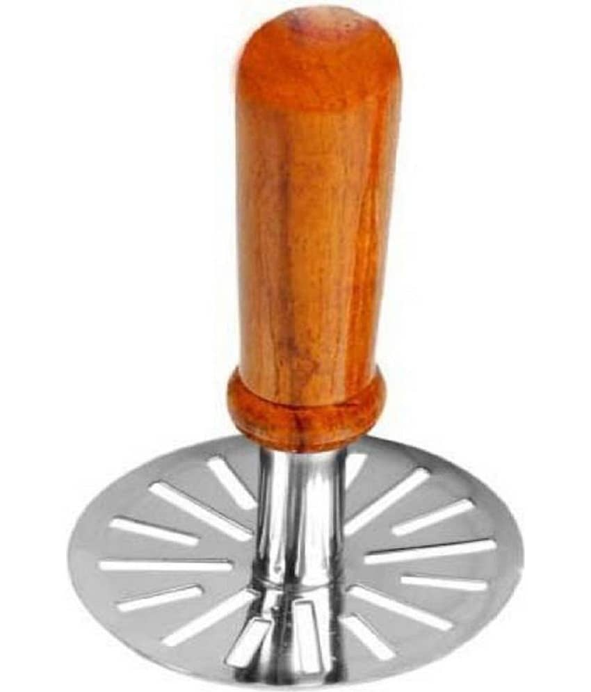 purple dust - Silver Carbon Steel Potato Masher ( Pack of 1 )