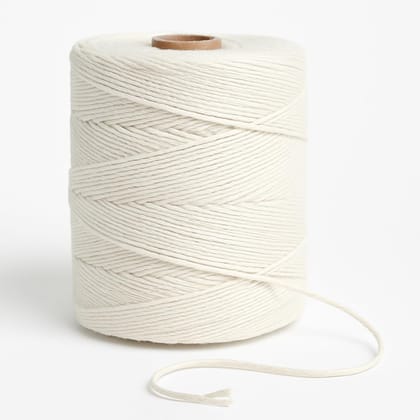 Cotton Crochet Thread Yarn � Off White Pack of 2 Spools (200 g Each) � 1 mm Thickness Twisted Cord Dori for Macrame, Crochet, Knitting & DIY Crafts