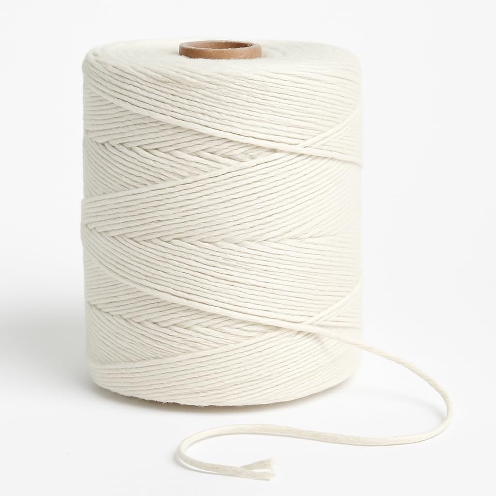 Cotton Crochet Thread Yarn � Off White Pack of 2 Spools (200 g Each) � 1 mm Thickness Twisted Cord Dori for Macrame, Crochet, Knitting & DIY Crafts