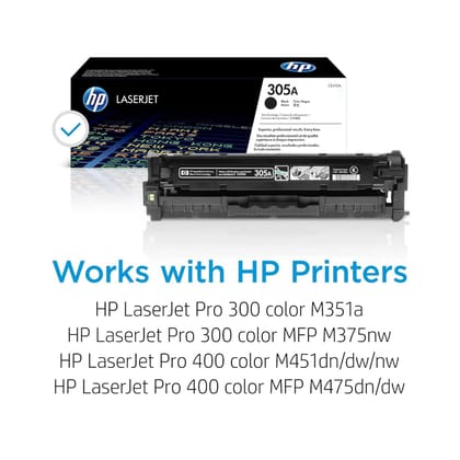 HP 305A Black Original LaserJet Toner Cartridge (CE410A)