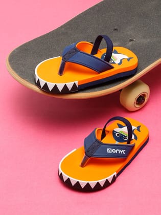 Premium Shark Flip-flops With Adjustable BackSupport - Orange (Unisex)