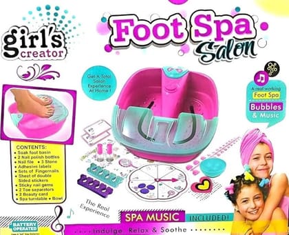 Foot Spa Sets for Girls ,DIY Manicure and Pedicure Set with Foot Care Kit Perfect with Nail Kit for Kids -5-12 Years