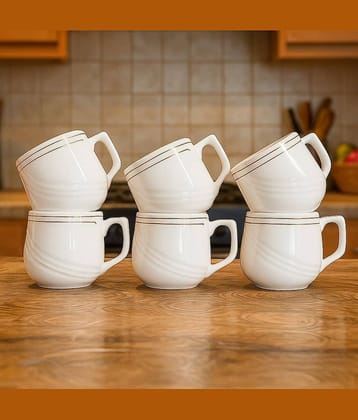 Love Unlimited Solid Bone China Tea Cup 150 ml ( Pack of 6 )