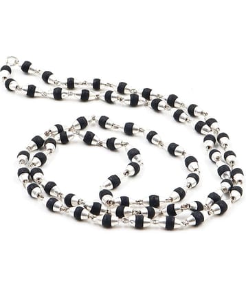 Black Tulsi Mala with silver cap (Pack of 1)