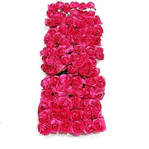 Nawani Tiny Artificial Flowers Rani Colour for Art and Craft Jewelry Tiara Making Pack of 120 Flowers