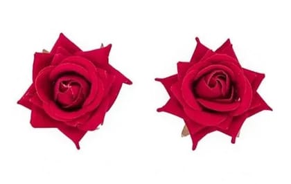 Single Artificial Flower Hair Pin Set of 6 pieace