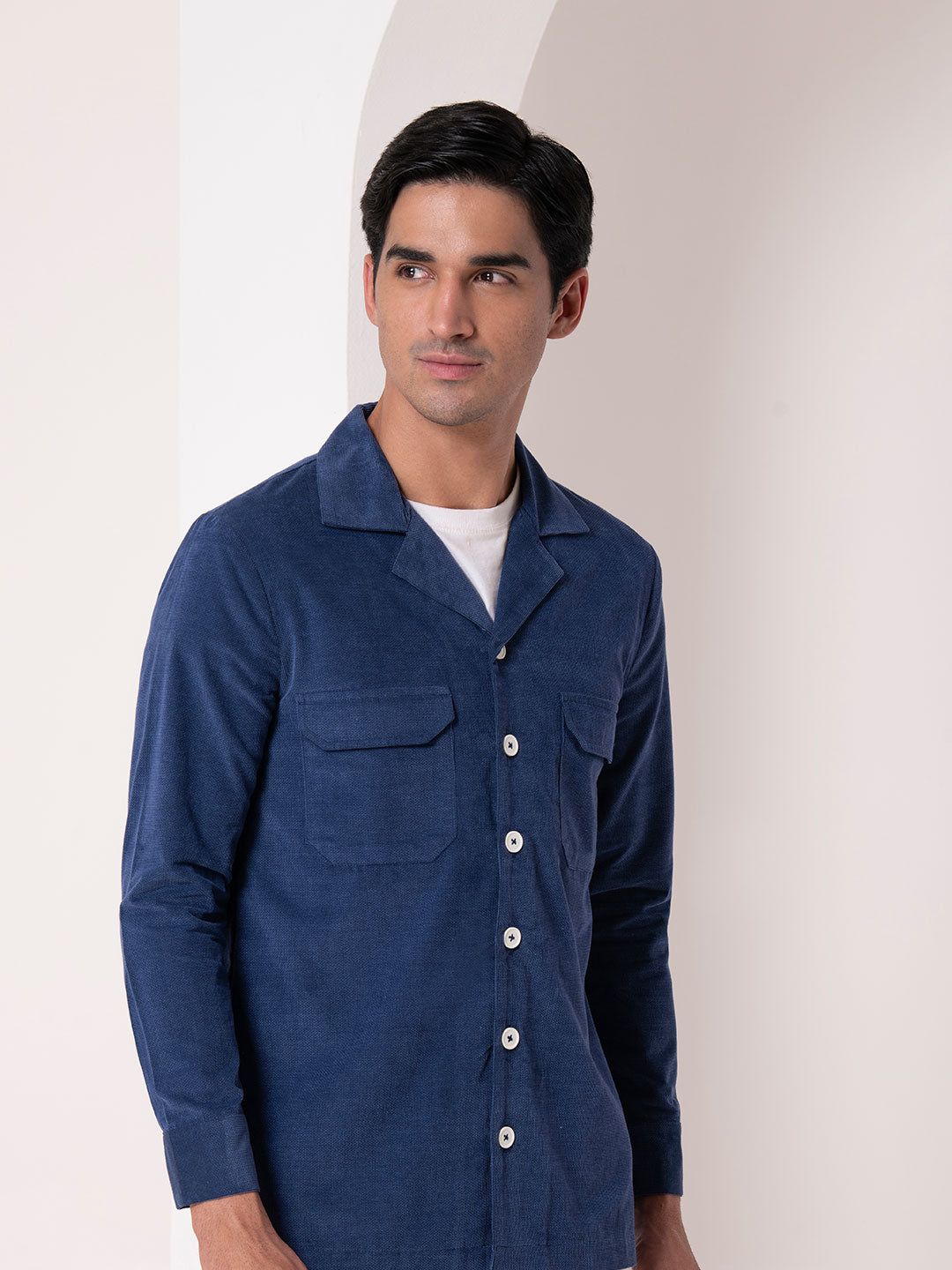Navy Blue Corduroy Shirt
