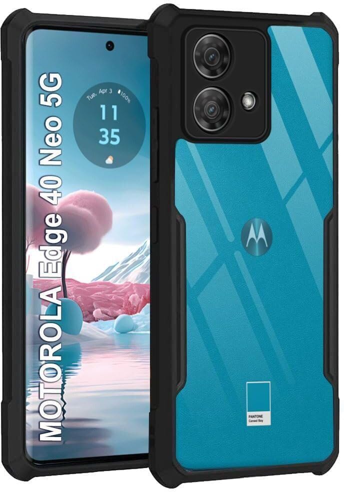 PLUGTECH Slim Shockproof Case | Matte Black Soft | Drop Protection | Precise Cutouts | Premium Mobile Cover for For MOTO EDGE 40 NEO