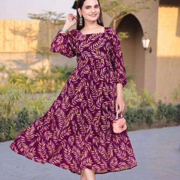 Georgette Maxi Dress Party Wear