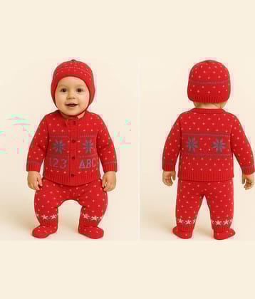 Paryag Single Unisex for Baby Woollen Cardigans ( Red )