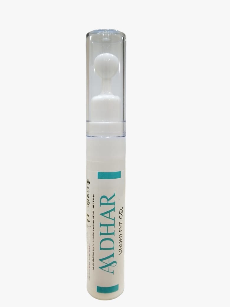 AADHAR Under Eye Gel for DarkCircles, Puffiness & Fine Lines |90% Users Saw Reduced DarkCircles | with Built-In CoolingMassage Applicator | Vitamin Efor Puffiness - 15 ml
