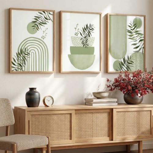 Decoration Paintings With Frame For Living Room Bed Room Hotel Wall Decor Digital Reprint Set of 3 (13X17 inch) 2