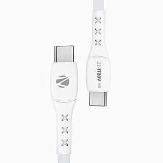 Zebronics ZEB-TT20V Type C to Type C Cable with 20W PD Protocol Support Fast Charging Smartphone use Durable 1 Meter and Data Transfer Feature(White).