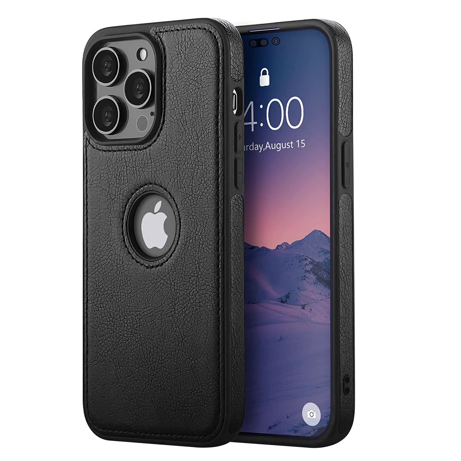 LIRAMARK PU Leather Flexible Back Cover Case Designed for iPhone 14 Pro (6.1 inch)