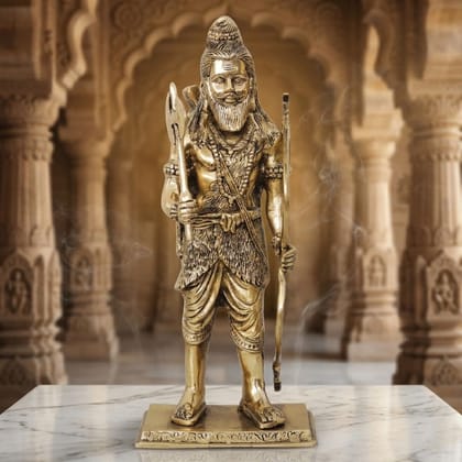Brass Parshuram Ji God Idol – Traditional Hindu Brass Spiritual Decor, Height : 13.5 Inch (BSMAS1339 E)