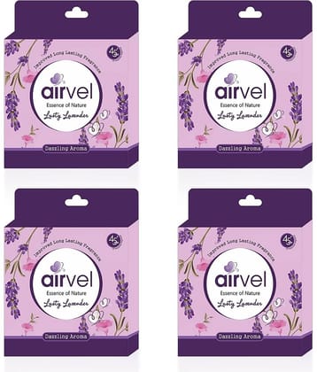 Airvel Bathroom Air Freshener Blocks Lavender Fragrance for Home & Office Use 75g ( Pack of 4 )