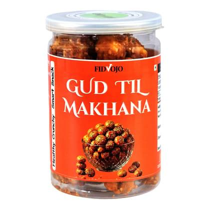 FIDVOJO Premium Gud Til Makhana - Caramelized Jaggery & Sesame�Coated Makhana | Non-Fried & Gluten-Free | Guilt-Free | Healthy Superfood Snack | Rich Calcium & Protein | Perfect for Fasting - 100g Jar