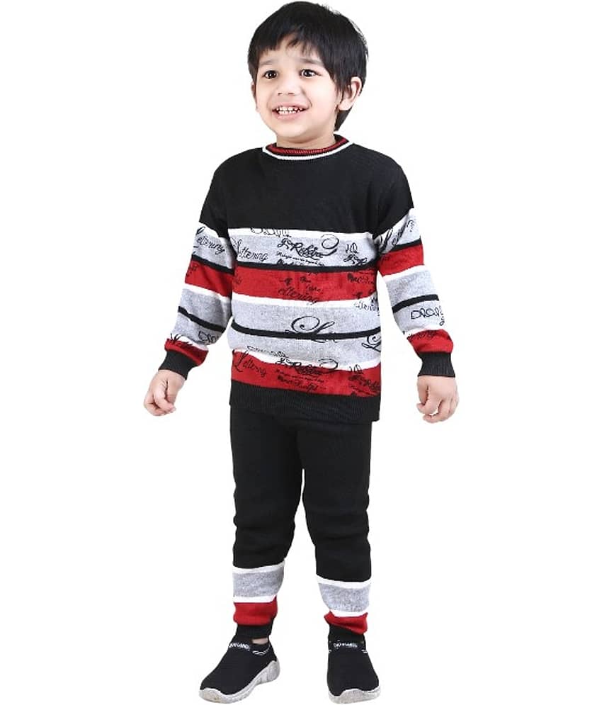 GTWO Woolen Knitted Full Sleeves Winter Warm Pullover Sweater with Pajami/Top and Bottom Set for Kids Baby Boys & Girls (Pack of 1)