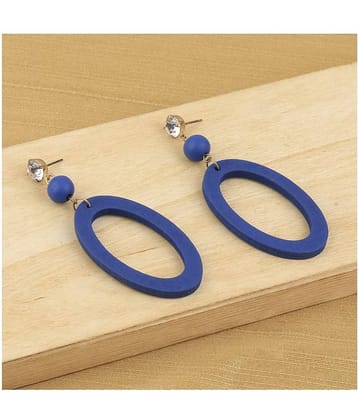 SILVER SHINE Antique Natural Wooden  Diamond Dangler Earrings for Girls and Women.