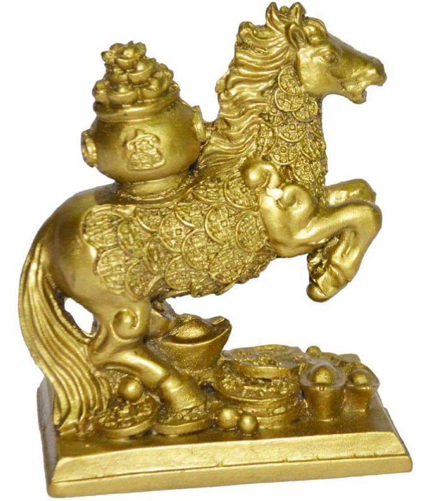 S.S Creation Feng Shui Horse With Potli - Beige