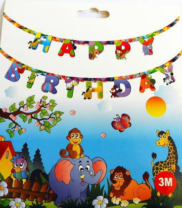 Happy Birthday Jungle Banner - 1PC