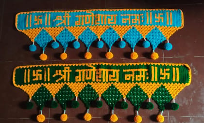 Suman Arts Crochet Door Hanging (200g) | Handcrafted Decorative Toran | Home Entrance Decoration