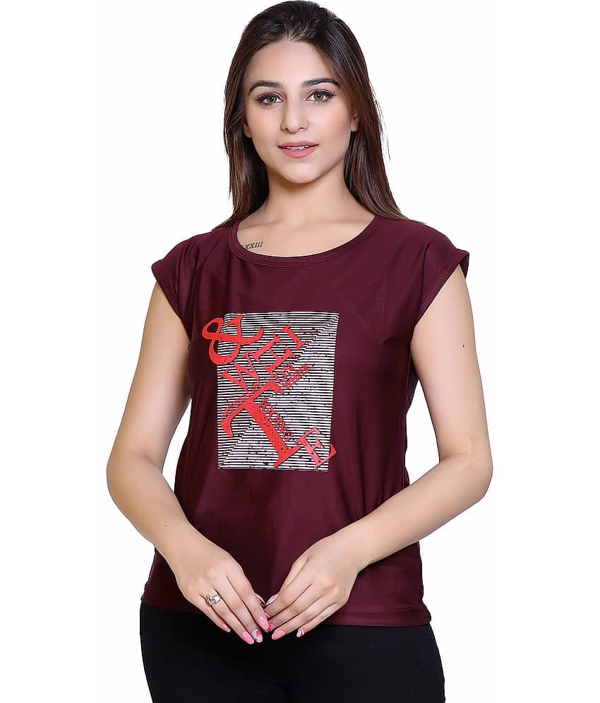 Ogarti Women Lycra Printed Regular Fit Round Neck T-Shirt ( Green )