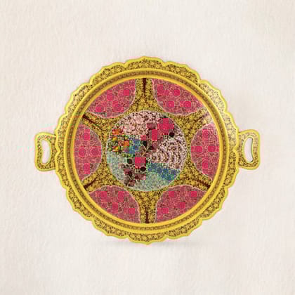 Kashmiri Papier Mache Round Tray