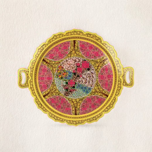 Kashmiri Papier Mache Round Tray