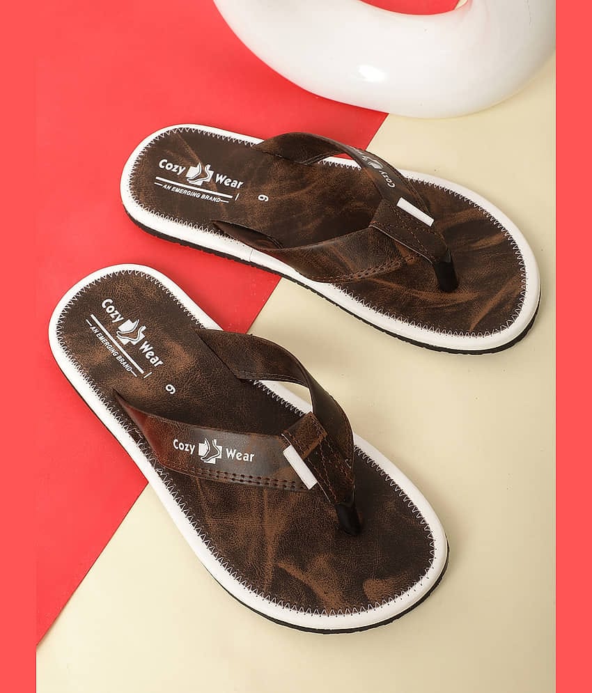 Cozy Wear - Brown Men's Thong Flip Flop