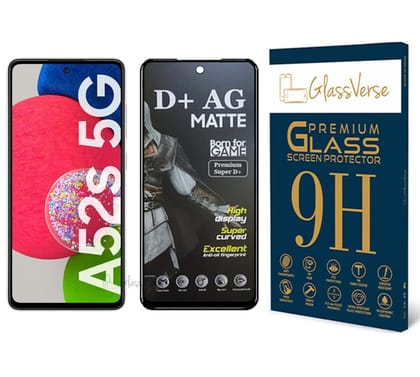 GlassVerse D+ Matte Tempered Glass With 18H Hardness For Samsung Galaxy A52S Smartphone(Pack Of 1) With Free Installation Kit Full Screen Coverage If Received Damaged-6.5 Inch GlassVerse D+ Matte Tempered Glass With 18H Hardness For Samsung Galaxy A52S S