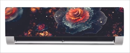 DreamKraft Decorative Beautiful Flowers with Dark Background AC Sticker (Multicolor PVC Vinyl, 30cm X 91cm)