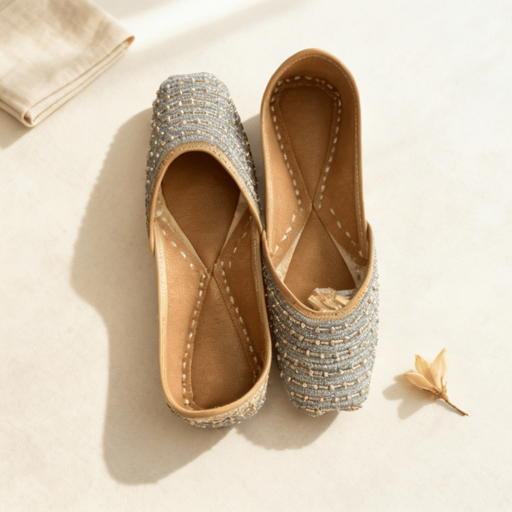 Handmade Punjabi Jutti | Grey