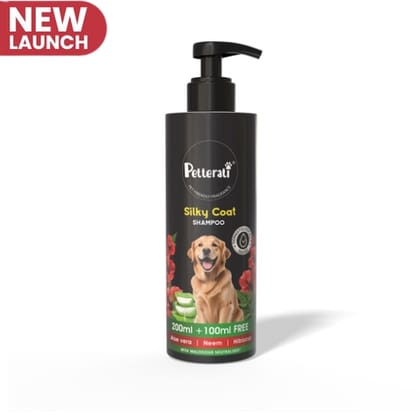 Petterati Silky Coat Dog Shampoo, Healthy, Shiny & Silky Fur, Malodour Neutraliser, Pet-Friendly Fragrance, 200ml + 100ml Free