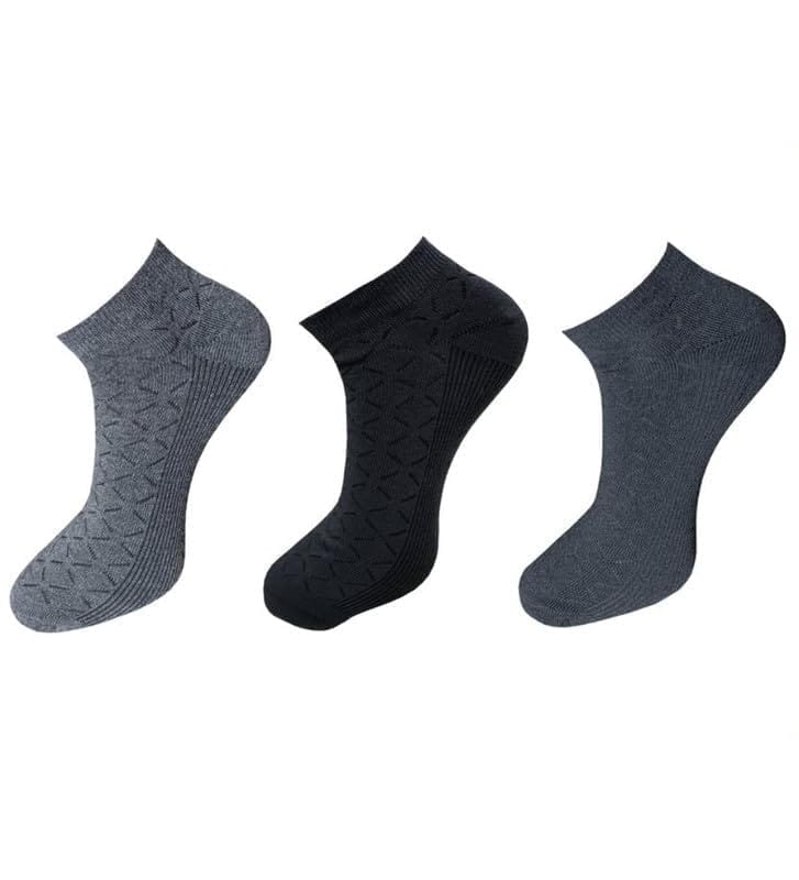 3_Pair Set Unisex Casual Cotton Printed Ankle Length Socks (Multicolor)-PID54125