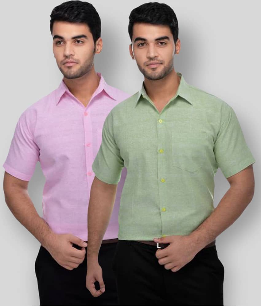 DESHBANDHU DBK - Multicolor Cotton Regular Fit Men's Formal Shirt (Pack of 2)
