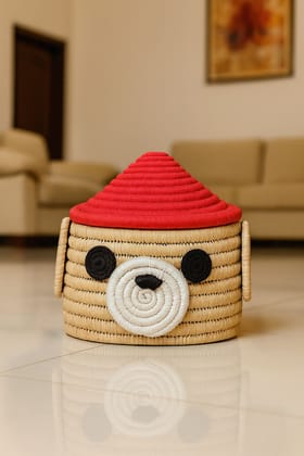 Tiger Grass Designed Teddy Basket