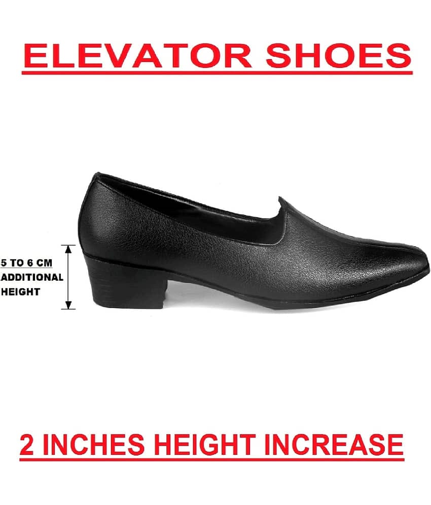 YUVRATO BAXI Height Increasing jutti Black Men's Slip-on Shoes