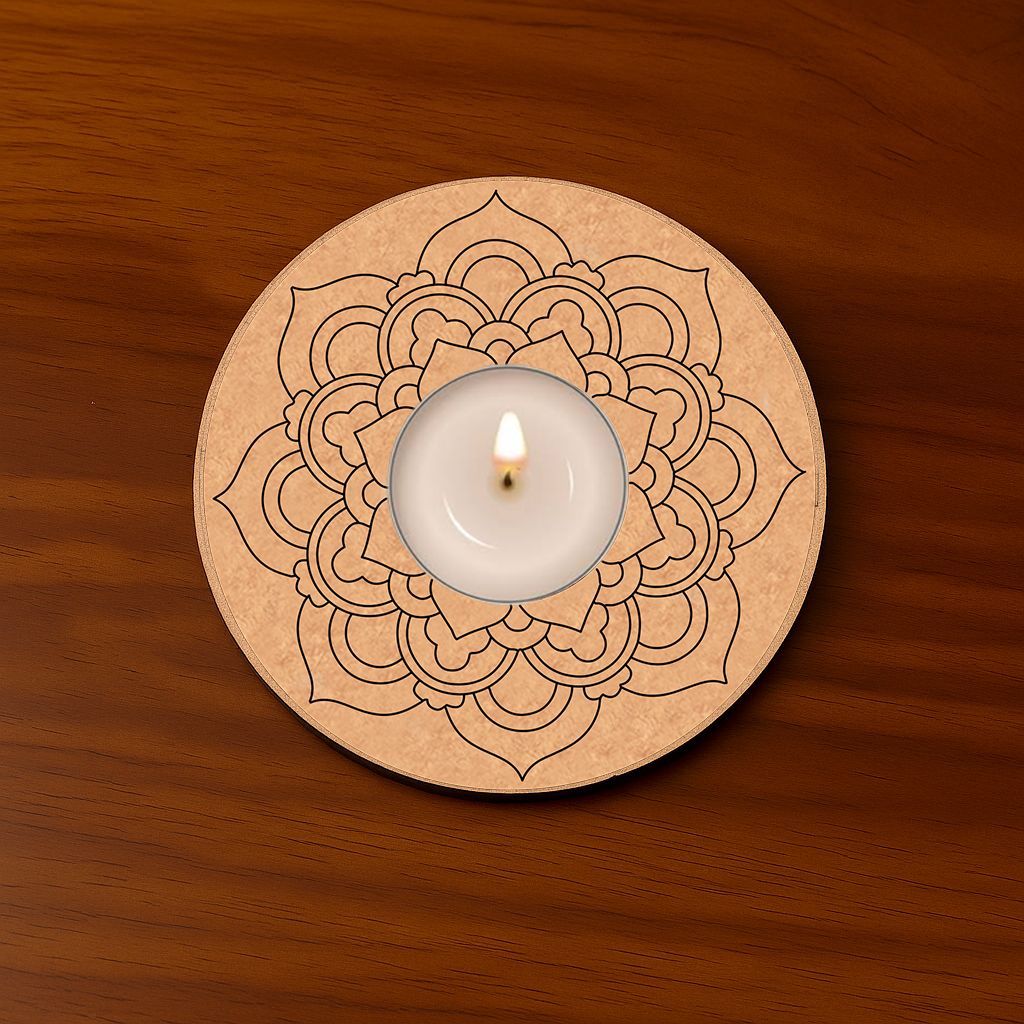 Dbeautify's Round MDF T-Light Candle Holder
