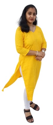 Mom And Me Yellow Rayon Kurta (2XL) | Chikankari Embroidery | Ethnic Casual Mom And Me Yellow Rayon Kurta (2XL) | Chikankari Embroidery | Ethnic Casual
