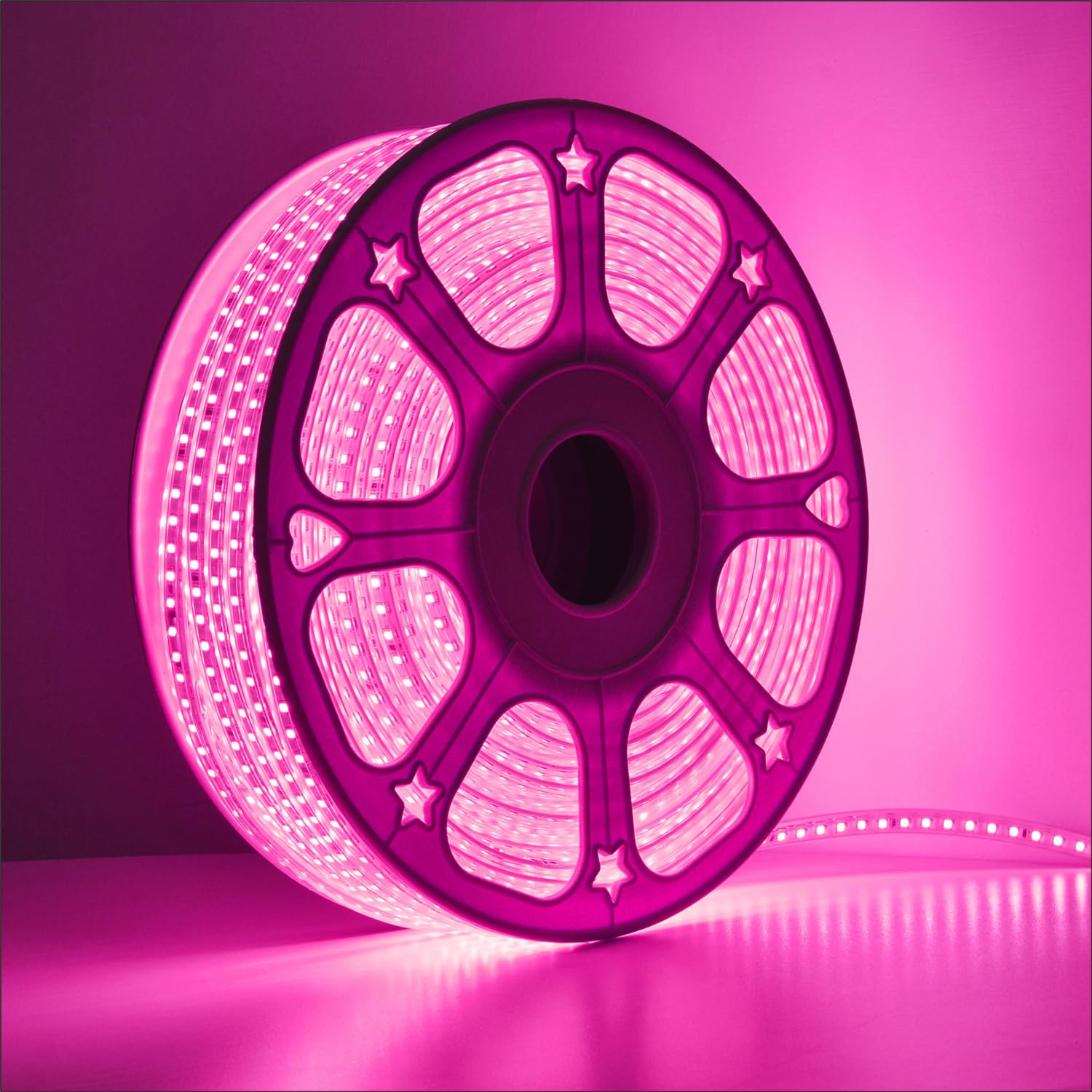 SPARKWORLD Pink LED Neon Flex Strip IP65 Waterproof, AC85265 V Mains-Powered, Cuttable | Size: 40 M