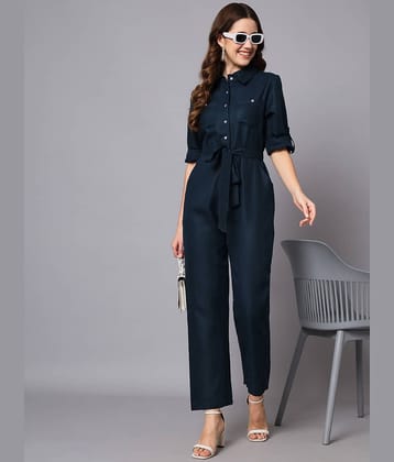 The Dry State - Blue Cotton Blend Regular Fit Women's Jumpsuit ( Pack of 1 )