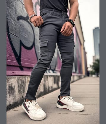Styzon Slim Fit Clean Look Men's Jeans - Dark Grey ( Pack of 1 )