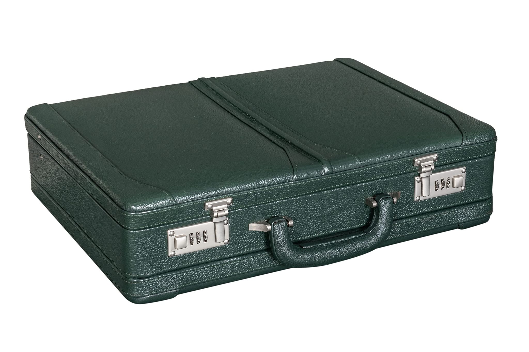 BRAND LEATHER Luxury Top Grain Genuine Leather Expandable Briefcase (PINE GREEN) BRAND LEATHER Luxury Top Grain Genuine Leather Expandable Briefcase (PINE GREEN) - PINE GREEN / L